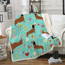 Dachshund Dog Throw Blanket Cartoon Animal Sherpa Fleece Blanket for Kids White Blanket Cute Pe Bed Blanket Lovely Dog Bedspread 2024 - buy cheap