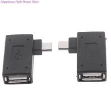 Micro adaptador USB 2,0 de hembra a macho, puerto de fuente de alimentación Micro OTG de 90 grados, adaptadores USB OTG en ángulo recto 2024 - compra barato