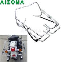 Motorcycle Rear Saddlebag Bracket Guaed Bar Guard Holder For Harley Touring Road King Electra/Street Glide FLHR FLHT 1997-2008 2024 - buy cheap