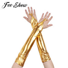 Women Steampunk Gloves Clown Cosplay Accessories Costume For Role-playing Games Elbow Length Metallic Printed Fingerless Gloves 2024 - buy cheap