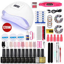 Mr. Chem-Kit de uñas de Gel, lámpara LED de 120W, conjunto de manicura de esmalte de uñas de Gel UV, extensiones de uñas artísticas 2024 - compra barato