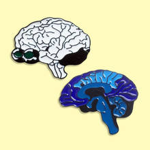 Human Beings Brain Enamel Pin Blue White Color Badge Brooch Denim Clothes Backpack Organ Jewelry Gift For Friends 2024 - buy cheap