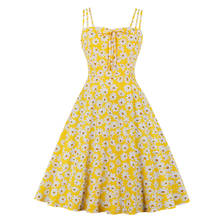 Vestido de verão preto, amarelo, laranja, vd1446, estampa floral, alça espaguete, sexy, sem alças, uma linha, plus size, vestido de mulher 2024 - compre barato