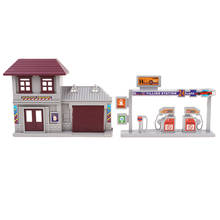 1: 87 Ho Scale Miniature Building House DIY Railway Gas Station  Accessory Model  Display Children's Toy 2024 - buy cheap