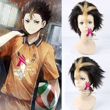 NEW Anime Haikyuu!! Volleyball Nishinoya Yuu Short Brown And Blonde Heat Resistant Cosplay Costume Wig +wig cap 2024 - buy cheap