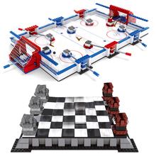 Hockey Rink Kingdoms Chess Set Compatible City Sports Field Plarers Figures Games Buildings Blocks Bricks Kits Toys classic idea 2024 - buy cheap