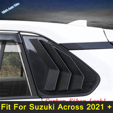 Lado do carro janela traseira colher grelha do obturador capa guarnição preto/olhar de fibra carbono exterior molduras apto para suzuki em 2021 2024 - compre barato