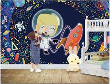 3d wallpaper custom photo mural Cartoon hand drawn space rocket children room home decor background wallpaper for walls 3 d 2024 - buy cheap