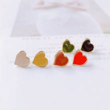 Enamel Heart Alloy Ring Stud Earring Finding Components Eardrop Simple Style DIY Jewelry Accessories Handmade Materials 6pcs 2024 - buy cheap