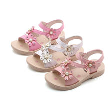 Sandalias planas de princesa para niños y niñas, chanclas de fondo suave, cómodas, para la playa, color rosa, blanco y rosa, para verano 2024 - compra barato