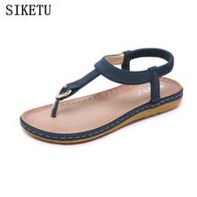 SIKETU summer new women's sandals flat wild soft leather comfortable flip-flops women's sandals ladies large size beach sandals 2024 - buy cheap