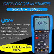 Osciloscópio digital et310b, portátil, bluetooth, 2 em 1, medidor de 80msps, 20mhz, conectável ao telefone 2024 - compre barato