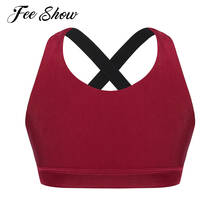 Kids Girls Summer Dancing Yoga Cropped Top Fitness Bra Tops Sportswear Shoulder Straps Cross Back Gym Yoga Sport Vests Clothes 2024 - buy cheap