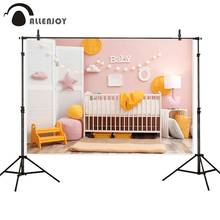 Allenjoy-fondo fotográfico para habitación de bebé, telón de fondo para estudio de cumpleaños, photozone de poliéster, color cálido 2024 - compra barato