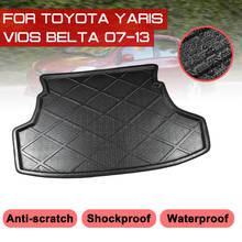 Автомобильный задний коврик для багажника для Toyota Yaris Vios Belta 2007-2013, водонепроницаемые коврики, ковровое покрытие, анти-грязевой поднос, грузовая подкладка 2024 - купить недорого