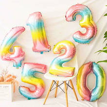 Globos de látex con número de papel de aluminio, confeti de colores, decoraciones para fiesta de cumpleaños, mezcla de rosas, decoraciones de boda, globo de helio, 32 pulgadas 2024 - compra barato