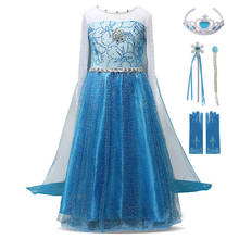 Vestido infantil da elsa, vestido de princesa para meninas., fantasia de festa de aniversário da rainha da neve. 2024 - compre barato