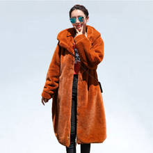 Winter Coat Women Thick Warm Hooded X-Long Faux Fur Jacket Female High Quality Fluffy Rabbit Fur Coat Plus Size Loose Parkas 2024 - buy cheap