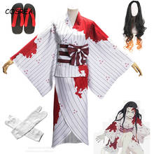 Fantasia de anime demon slayer, para cosplay, modelos kimetsu no yaiba, tema kimono feminino 2024 - compre barato