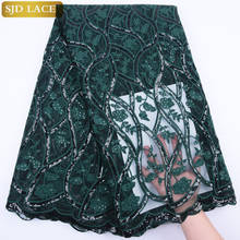 SJD LACE Latest African Nigerian Mesh Lace Fabric Sequins Soft Milk Lace High Quality French Tulle Lace Fabric For Party A1777 2024 - buy cheap