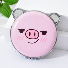 Double-sided Cute Smiling Pig Makeup Mirror Portable Women Girls Round Pocket Cosmetic Mirror Double Sided Compact Cosmetic Tool 2024 - buy cheap