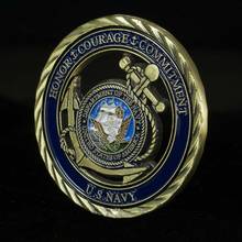 С принтом «USA Army Департамент морского флота, бронза, с отверстиями, монеты военно-морской флот эмблема Honor мужество обязательство военный вызов Коллекционные сувениры 2024 - купить недорого