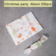 200pcs/lot Candy Wrapper White Bottom Christmas Party Decor Greaseproof Waterproof Twisting Wax Paper Nougat Wrapping Oil Paper 2024 - buy cheap