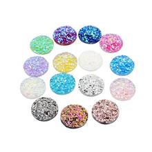 50Pcs/Lot Flatback Resin Dotted Round Rhinestone Cabochon Gems Flat Back Resin Rhinestone For DIY Decoration 2024 - buy cheap