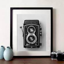 Rolleiflex-Póster de cámara Vintage antigua, lienzo blanco y negro, pintura impresa, regalo, fotografía, arte de pared, imagen, Decoración Retro 2024 - compra barato