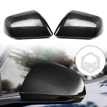 Capa de espelho retrovisor para carro, de fibra de carbono real, para ford mustang com/o, retrovisor, seta, iluminação, 1 par 2024 - compre barato