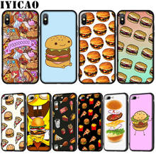 IYICAO гамбургер замороженных картофеля фри в горячей продаже Мягкий силиконовый чехол для iPhone 12 мини XR X XS 11 Pro Max 10 6, 6S, 7, 8 plus, 5S SE чехол для телефона 2024 - купить недорого