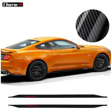 Car Styling 5D Carbon Fibre Stickers for Ford Mustang GT 2015 2016 2017 2018 2019 Side Skirts Stripe Decal Sticker Accessories 2024 - buy cheap