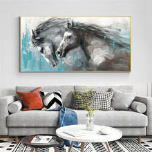 Pintura al óleo hecha a mano, lienzo, caballo corriendo, arte de pared, Vintage, animales, pintura acrílica, decoración abstracta para el hogar 2024 - compra barato