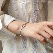Pulseira de prata esterlina 925, personalidade, camada dupla, miçangas, corrente, pulseira simples, estudante, menina, joia de mão de prata 2024 - compre barato