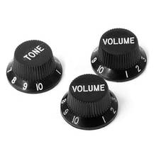 Botão para potenciômetro de guitarra elétrica, boné com botão de volume e 2 tons, na cor preta 2024 - compre barato