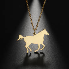 Skyrim moda bonito animal cavalo pingente colar para mulheres meninas de aço inoxidável cor ouro corrente colares presentes atacado 2024 - compre barato