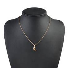 Simple Design Pearl Moon Pendant Necklace For Women Fashion Gold Silver Color Choker Accessories Charming Party Jewelry Gift 2024 - buy cheap