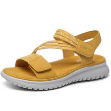 Sandalias de playa informales para mujer, zapatos planos cómodos, color amarillo, talla grande, para verano, qq361, 2021 2024 - compra barato