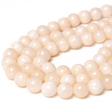 4 6 8 10mm Natural Beige Chalcedony stone  beads Angelite Round loose spacer Bead For Jewelry Making Bracelet Necklace 15 Inches 2024 - buy cheap