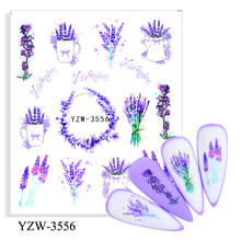 Romantic Lavender Nail Sticker Purple Flower Water Decals Design For Manicure Sliders Nail Art Decorations Nails Accessories 2024 - buy cheap