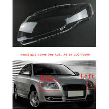 Cubierta de faro delantero de coche, pantalla de lámpara, cubiertas de luz de cabeza, Lente de Cristal, tapas de carcasa, para Audi A4 B7 2007-2008 2024 - compra barato