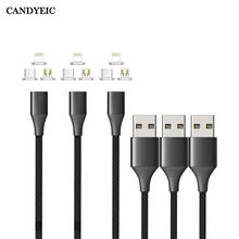 CANDYEIC USB Magnetic Cable For iPhone 12 11Pro Max XR 9 X 8Plus 7Plus XS Max SE 6 6s Plus Phone Cable for iPad Pro Mini Air 2024 - buy cheap