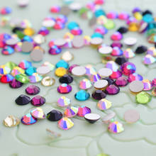 Разноцветные стразы с кристаллами, камни с плоской задней поверхностью, 3D Стразы для дизайна ногтей без горячей фиксации 2024 - купить недорого