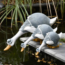 Duck Ornaments Resin Artificial Duck Garden Sculpture Animal Statues Couple Decoration Simulation Pond Decor Landscape Crafts 2024 - buy cheap