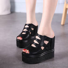 2021 Platform Slippers Women Open Toe Wedges Sandals Ladies Summer High Heels Casual Shoes Home Outdoor 2024 - buy cheap