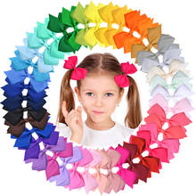 Lazos para el pelo de Color liso para niña y niño, pinzas para el pelo hechas a mano, accesorios para el cabello 047, 4,5 pulgadas, 40 unids/lote 2024 - compra barato