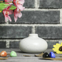 Vaso de cerâmica branco, vaso de flores para mesa de escritório, decoração de casamento, ponto curto, chinês 2024 - compre barato