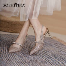 SOPHITINA-zapatos de tacón alto fino para mujer, calzado de vestir, punta estrecha, poco profundos, estilo de moda, ostentosos, para boda, verano, FO149 2024 - compra barato