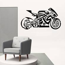 Calcomanía de pared de motocicleta y Motor de estilo de dibujos animados, Mural extraíble para sala de estar, habitaciones de niños, decoración del hogar, Mural de vinilo, calcomanía 2024 - compra barato