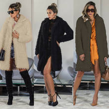 Women Furry Faux Fur Coat Winter Warm Fuzzy Fluffy Fleece Fur Jacket Long Sleeve Female Outerwear Cardigans Overcoat 2019 new 2024 - buy cheap
